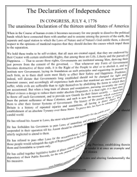 Declaration Of Independence — Large Print Founding Document