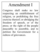 Large Print Amendment I