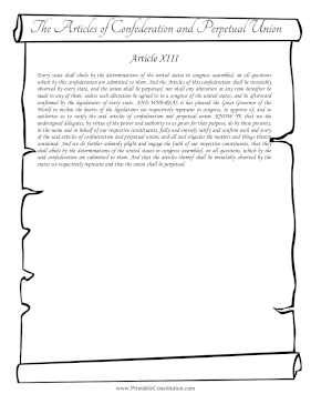 Articles Of Confederation Article XIII Founding Document