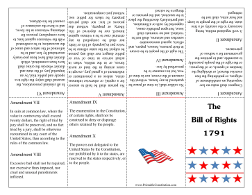 Bill Of Rights Foldable Booklet Founding Document