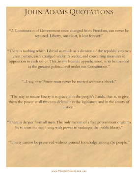 John Adams Quotations Founding Document