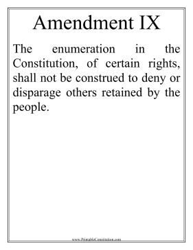 Large Print Amendment IX Founding Document