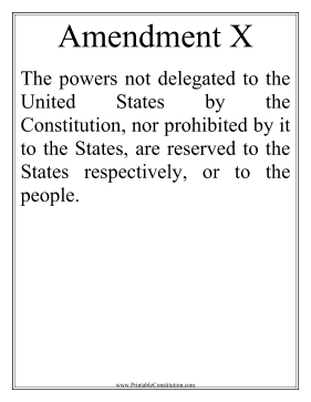 Large Print Amendment X Founding Document