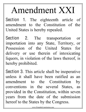 Large Print Amendment XXI Founding Document