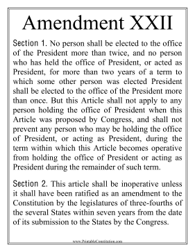 Large Print Amendment XXII Founding Document