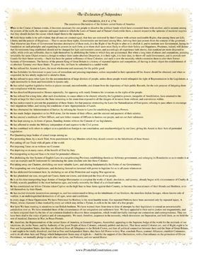 Single-Page Declaration Of Independence Founding Document