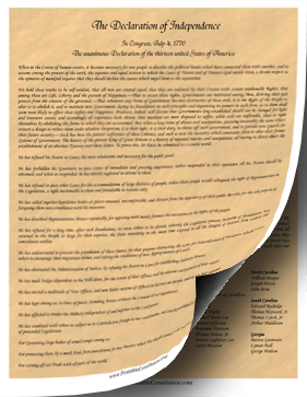 Declaration Of Independence Parchment Founding Document