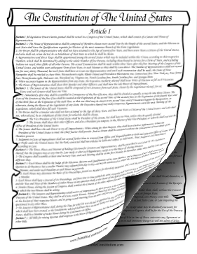 US Constitution Article I Founding Document