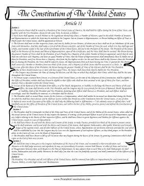 US Constitution Article II Founding Document
