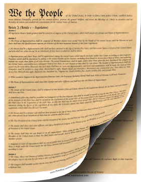 US Constitution Parchment Founding Document
